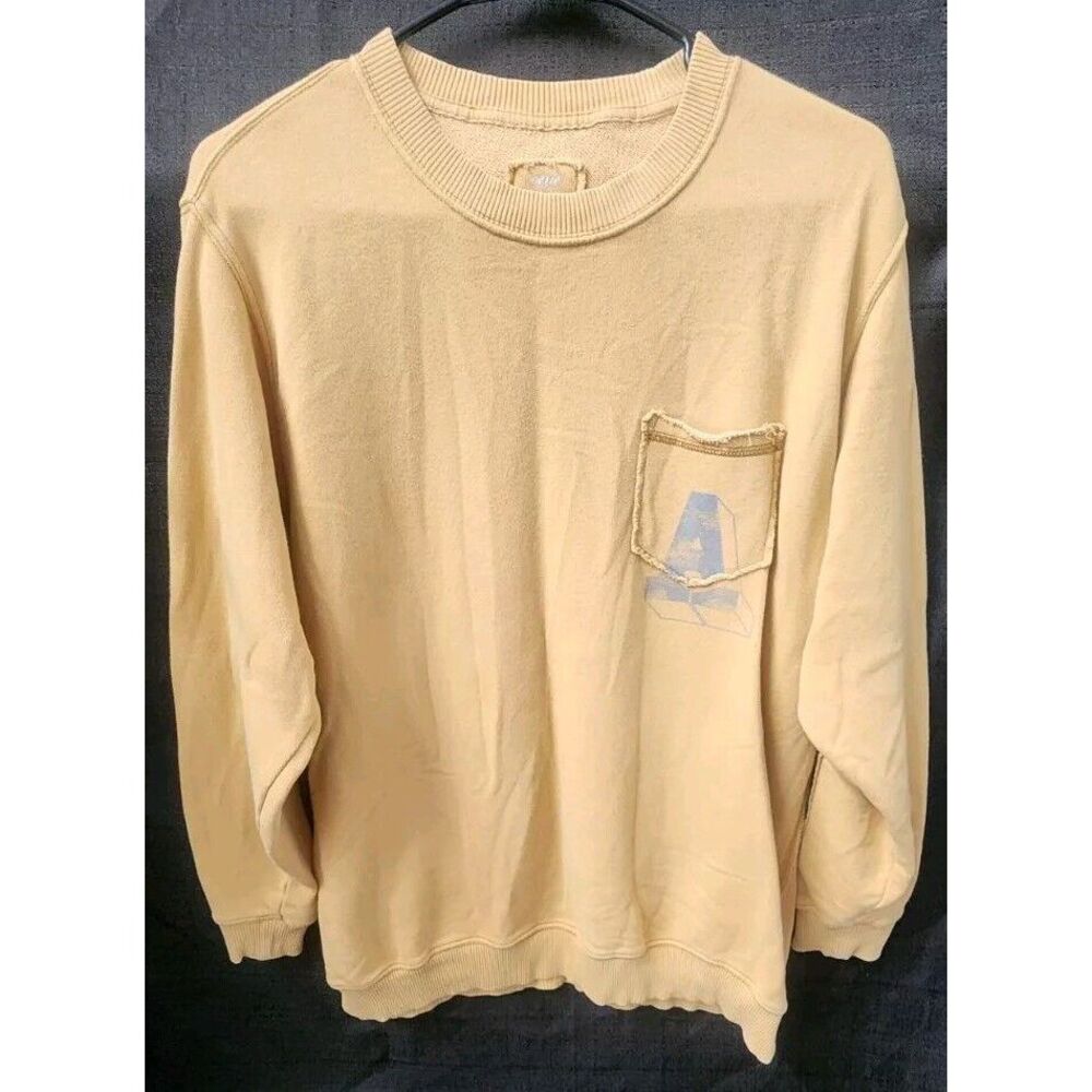 Aerie Women Sz XS Mustard Yellow Oversized Relaxed Pullover Sweatshirt W/ Pocket